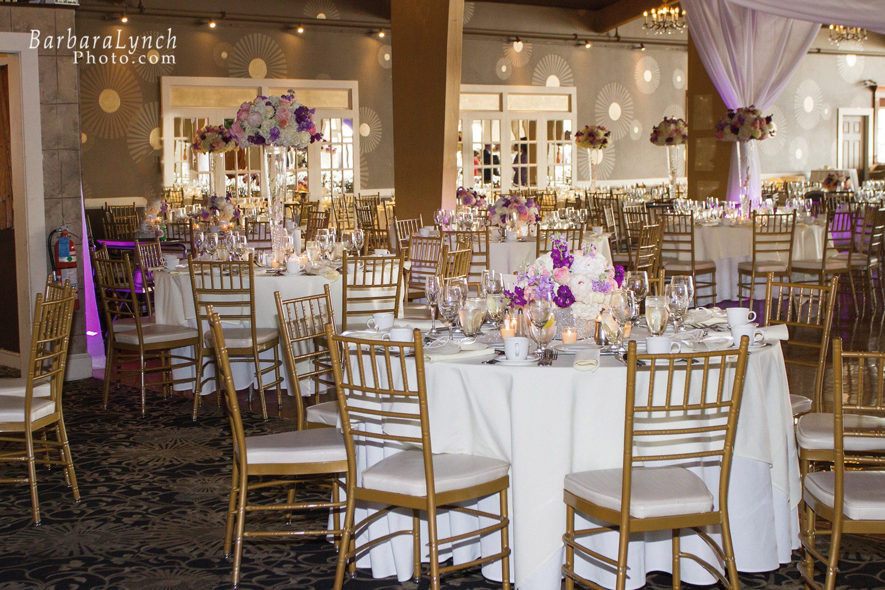Harborview Ballroom place settings and decor