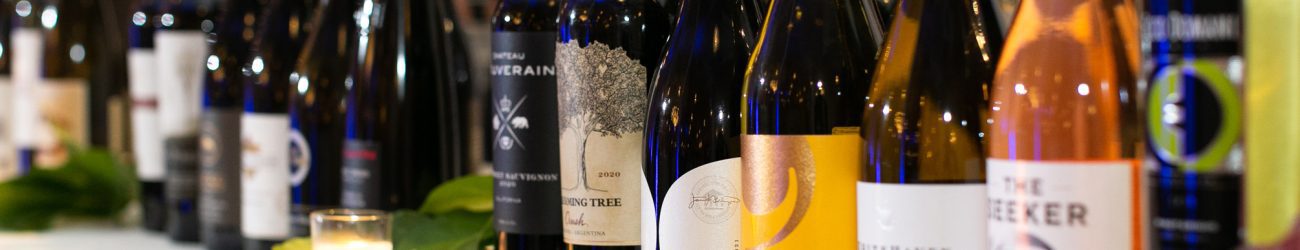 A selection of wine on a table