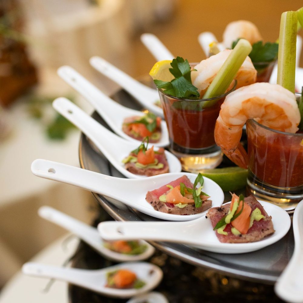 Spicy tuna on individual spoons