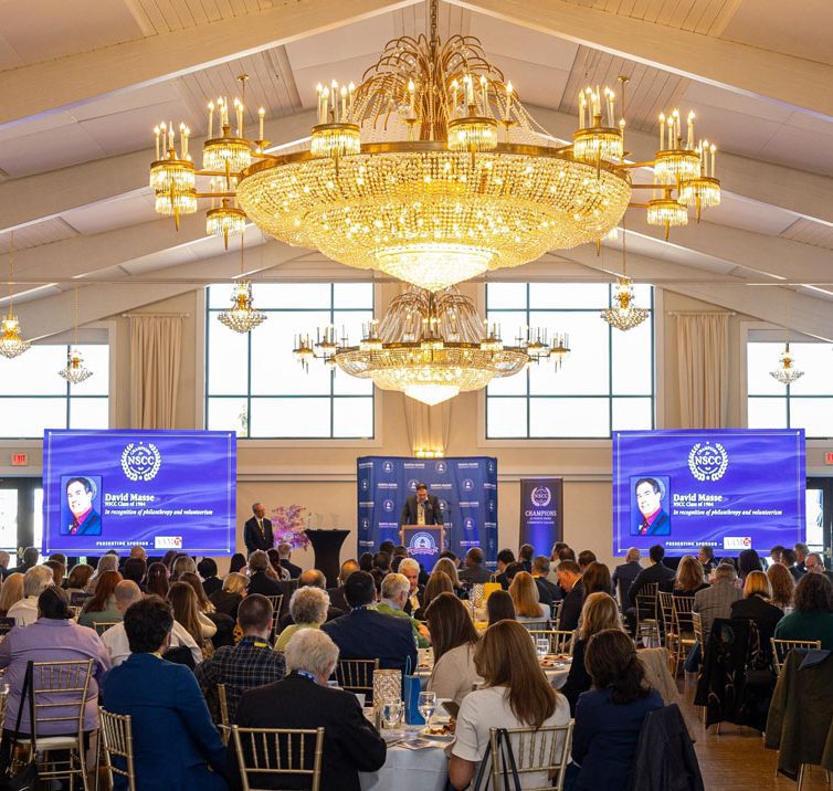 A networking breakfast in the Harborview Ballroom at Danversport