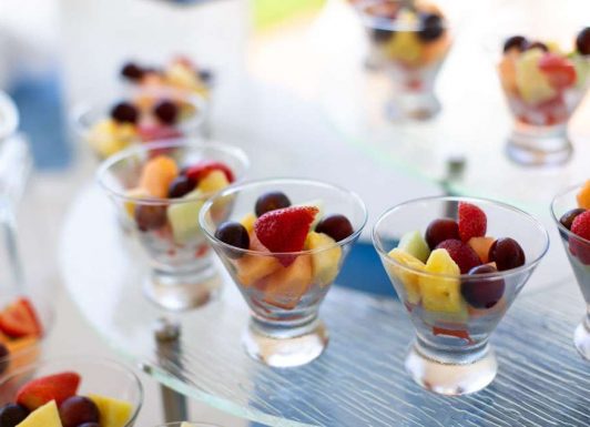 Cups of mixed fruit