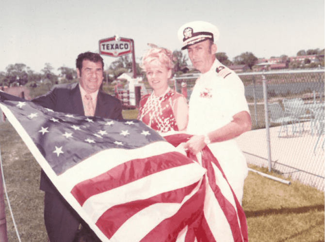 joe and barbara with american flag